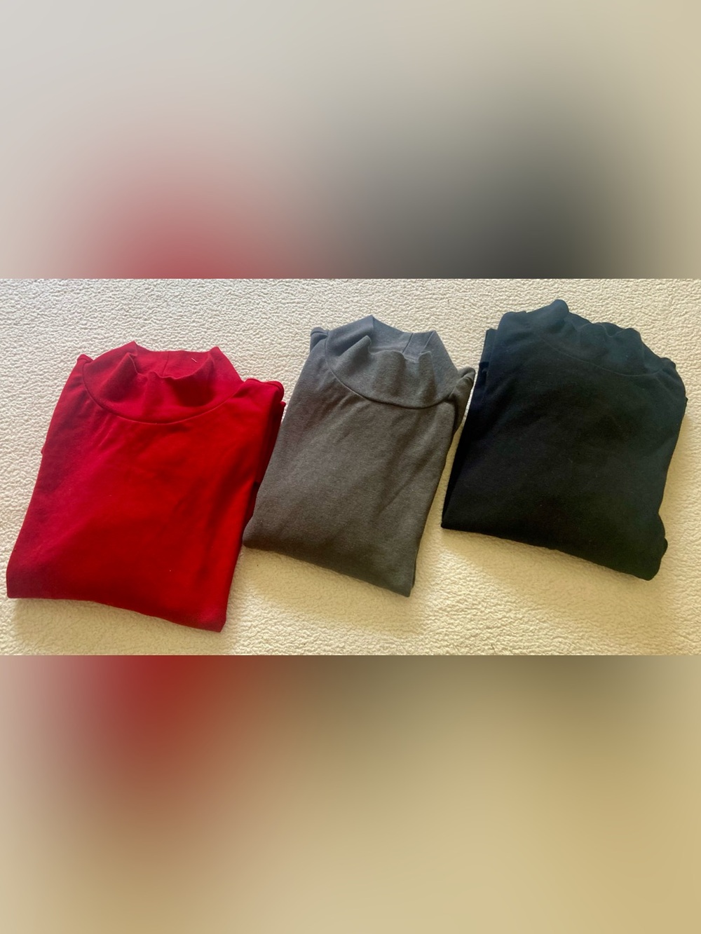 St. John's Bay Set of 3 Soft Classic Mock Turtleneck Tops Size XL